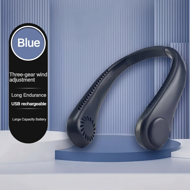 Der neue Mini-Nackenventilator Blue 2026 zeichnet sich durch lange Akkulaufzeit und ein leichtes Design für Outdoor-Sportarten aus.