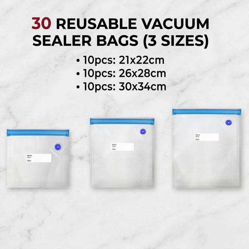 Vacuum Sealer Pump Electric Air Pump with Reusable Vacuum Sealer Bags Food Packaging Bag Alphinea Store