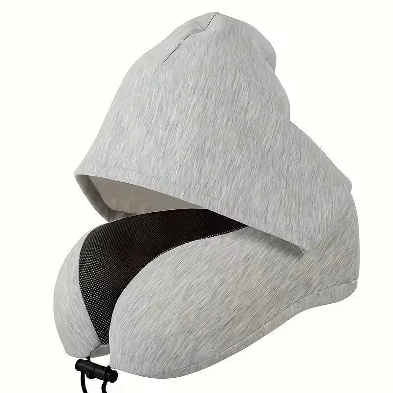 U-Shaped Neck Hooded Pillow for Airplane & Car Ergonomic Neck Support for Pain Relief Alphinea Store