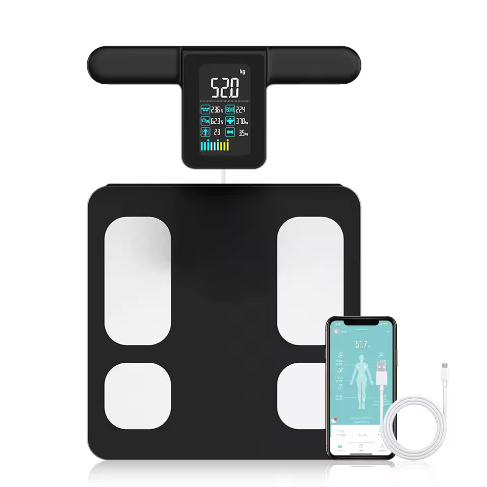 Smart 8 Electrode Scale Bioimpedance Electronic Digital Weight Balance Fat Body Water Muscle Mass BMI Composition Scale Alphinea Store
