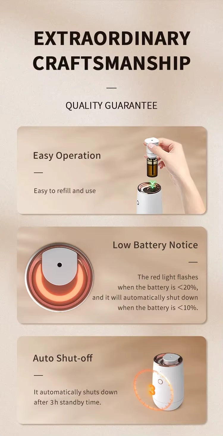 Mini Waterless Essential Oils Diffuser Car Fragrance Aromatherapy Diffuser Higher Atomizing Efficienc Home Air Freshener Alphinea Store