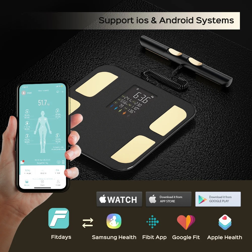 Smart Bioimpedance Scale Smart Body Composition Scale Digital Scale Body Fat Weight Scale Balance Bioimpedance Scale Alphinea Store