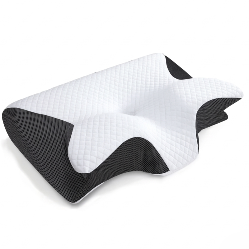 Cervical Neck Pillow for Pain Relief | Butterfly Memory Foam Contour Pillow | Ergonomic Orthopedic Support for Side & Stomach Sleepers Alphinea
