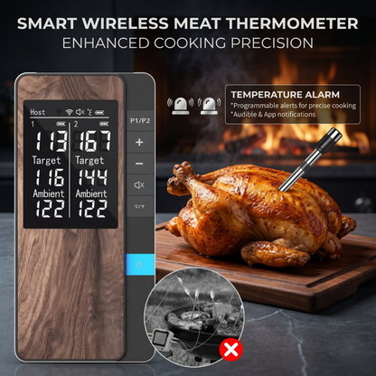 Trådlös köttermometer digital Bluetooth-prob med LCD-skärm och mobilapp för grill Alphinea Store