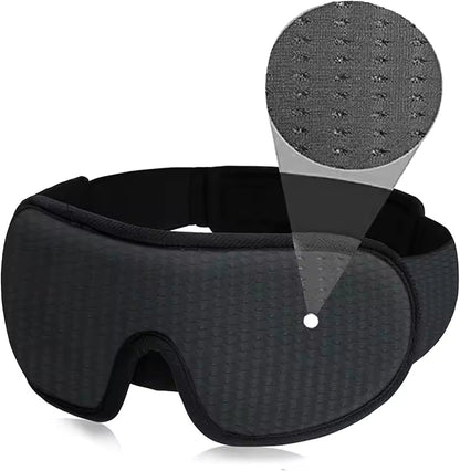 Alphinea 3D sleep mask in dark grey, showcasing a close-up of the featherweight, skin-friendly breathable mesh fabric.
