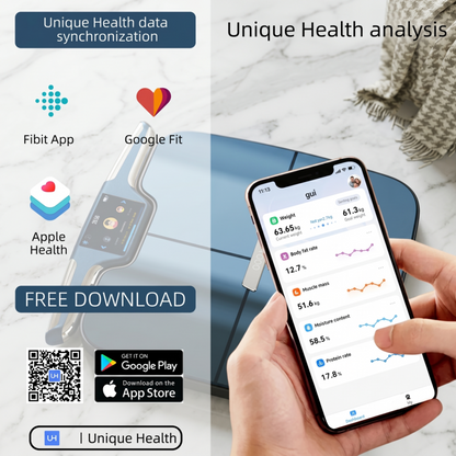 Smartphone montrant l'application de santé Alphinea synchronisant les données de manière transparente avec Apple Health et Google Fit.