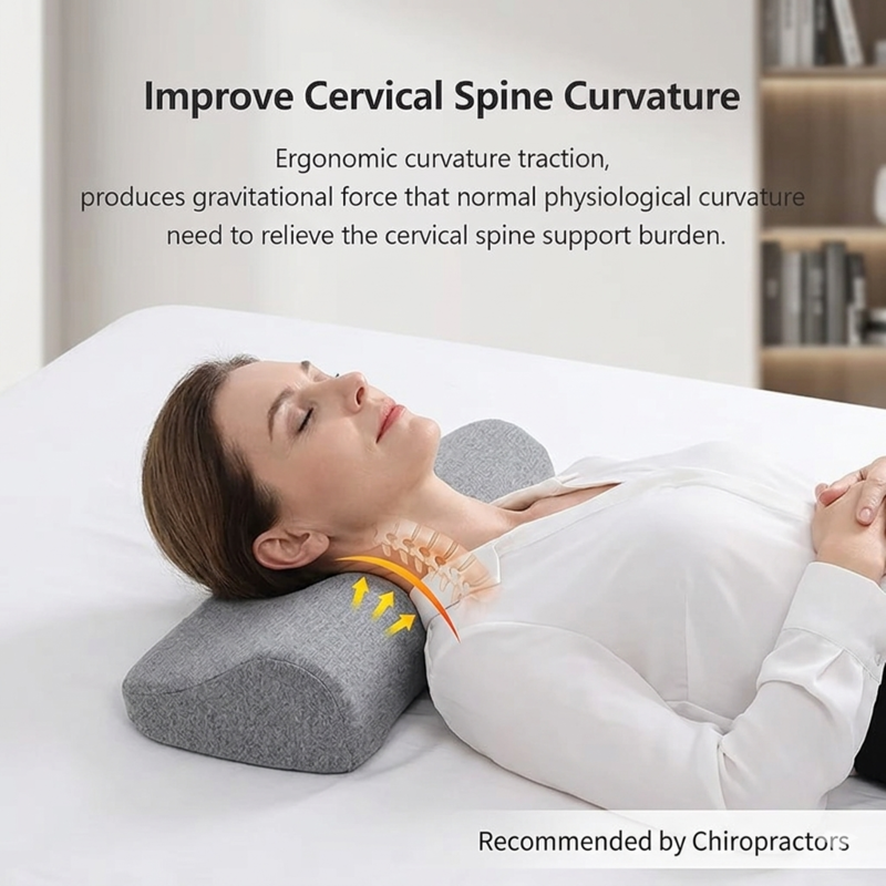 Cervical Pillow for Neck Pain Relief | Ergonomic Memory Foam Contour Pillow | Orthopedic Neck Support for Side Sleepers Alphinea