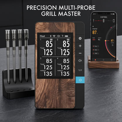 Trådlös köttermometer digital Bluetooth-prob med LCD-skärm och mobilapp för grill Alphinea Store