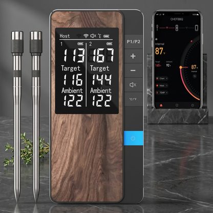 Trådlös köttermometer digital Bluetooth-prob med LCD-skärm och mobilapp för grill Alphinea Store