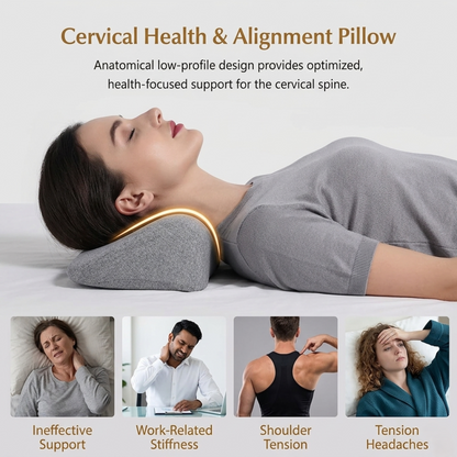 Cervical Pillow for Neck Pain Relief | Ergonomic Memory Foam Contour Pillow | Orthopedic Neck Support for Side Sleepers Alphinea