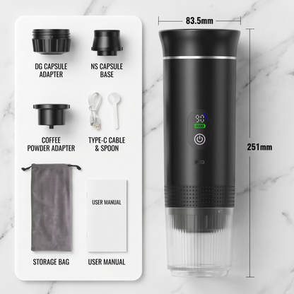 Wireless Electric Portable Espresso Coffee Machine for Car & Home Camping Coffee Maker 3-in-1 Capsule Powder Travel Coffee Maker Alphinea Store