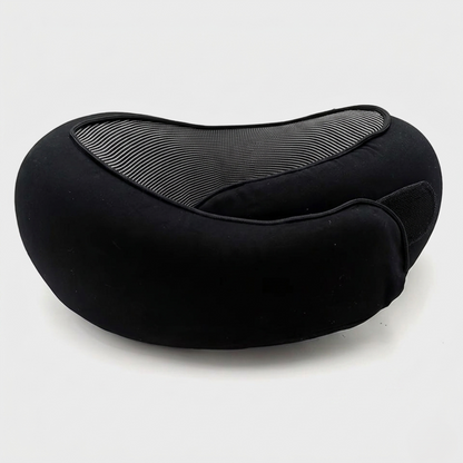 Memory Foam Travel Neck Pillow - Ergonomic U-Shaped Snail Style Support for Airplane & Office | Adjustable Cervical Pillow for Neck Pain Relief Alphinea