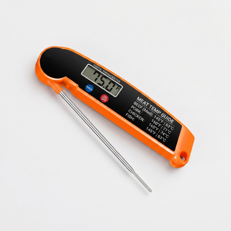 Using the Alphinea High-Accuracy Electronic Probe for precision cooking on a stovetop, eliminating guesswork for professional results.