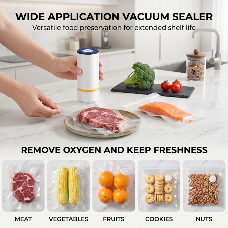 Vacuum Sealer Pump Electric Air Pump with Reusable Vacuum Sealer Bags Food Packaging Bag Alphinea Store