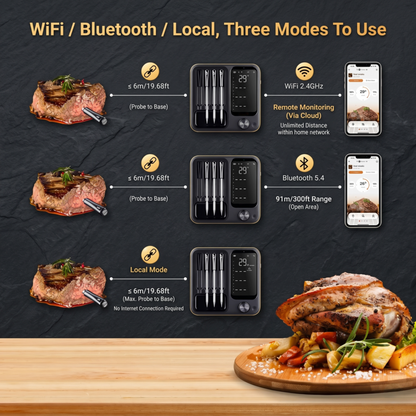 InKbird Wireless Meat Thermometer Waterproof Digital Food Alphinea Store