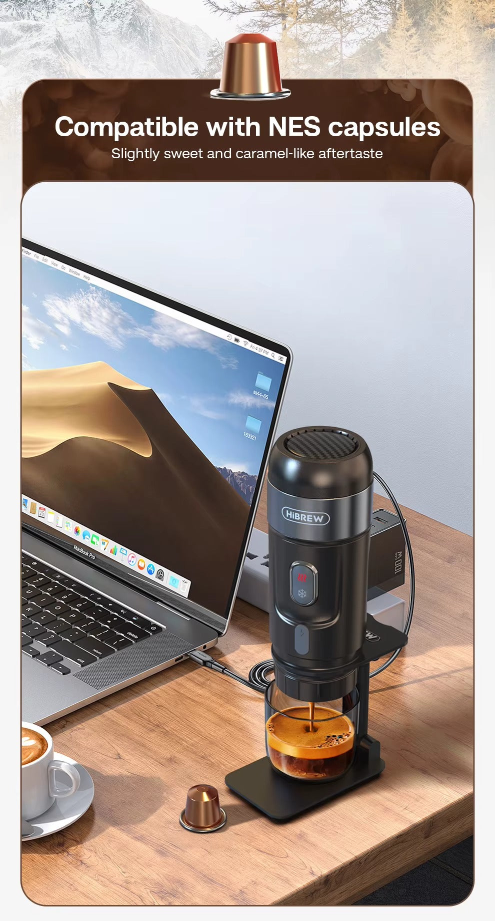Portable Coffee Machine for Car & Home,DC12V Expresso Coffee Maker Fit Nexpresso Dolce Pod Capsule Coffee Powder H4A Alphinea Store