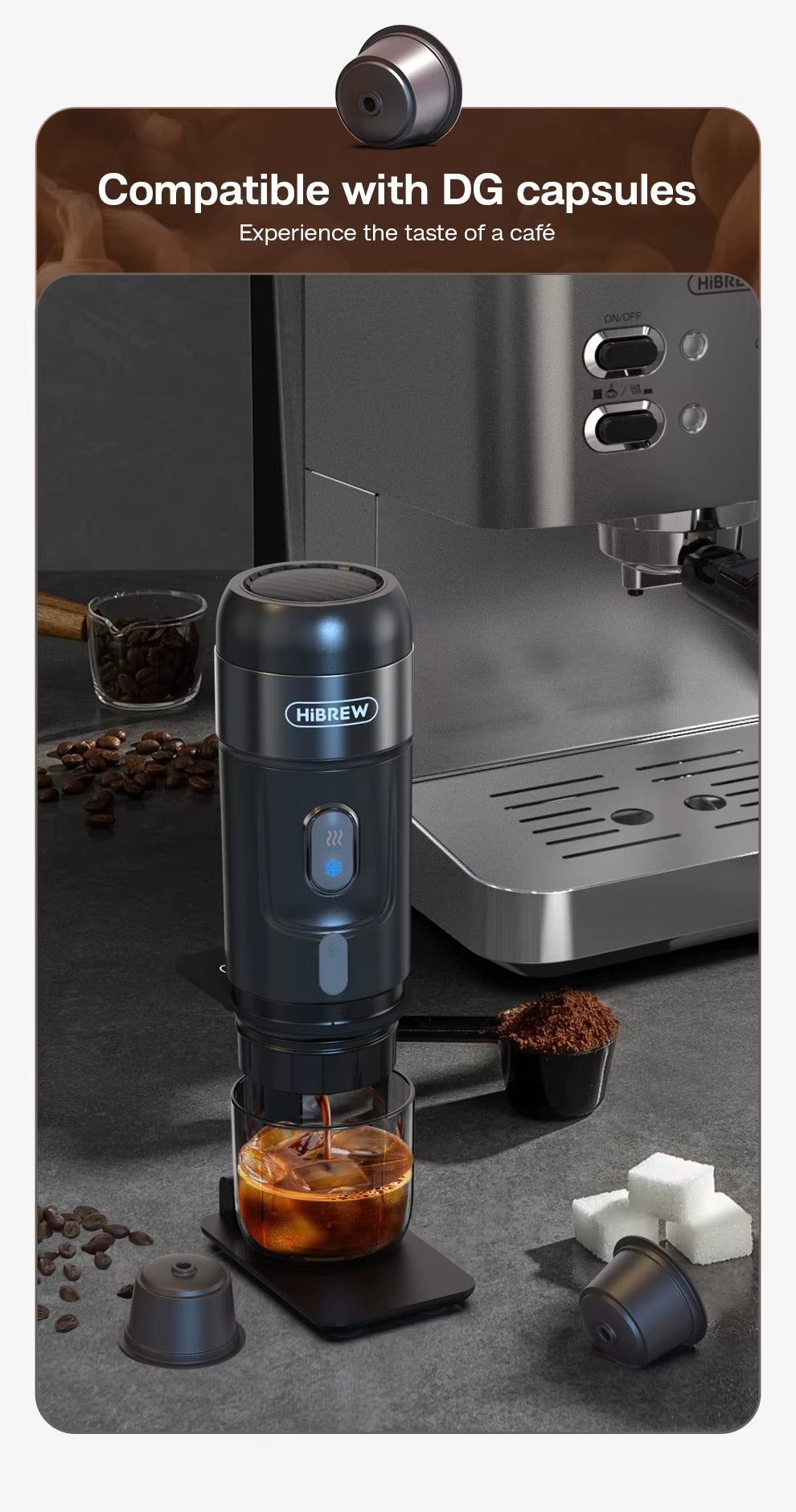Portable Coffee Machine for Car & Home,DC12V Expresso Coffee Maker Fit Nexpresso Dolce Pod Capsule Coffee Powder H4A Alphinea Store