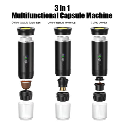 Wireless Electric Portable Espresso Coffee Machine for Car & Home Camping Coffee Maker 3-in-1 Capsule Powder Travel Coffee Maker Alphinea Store