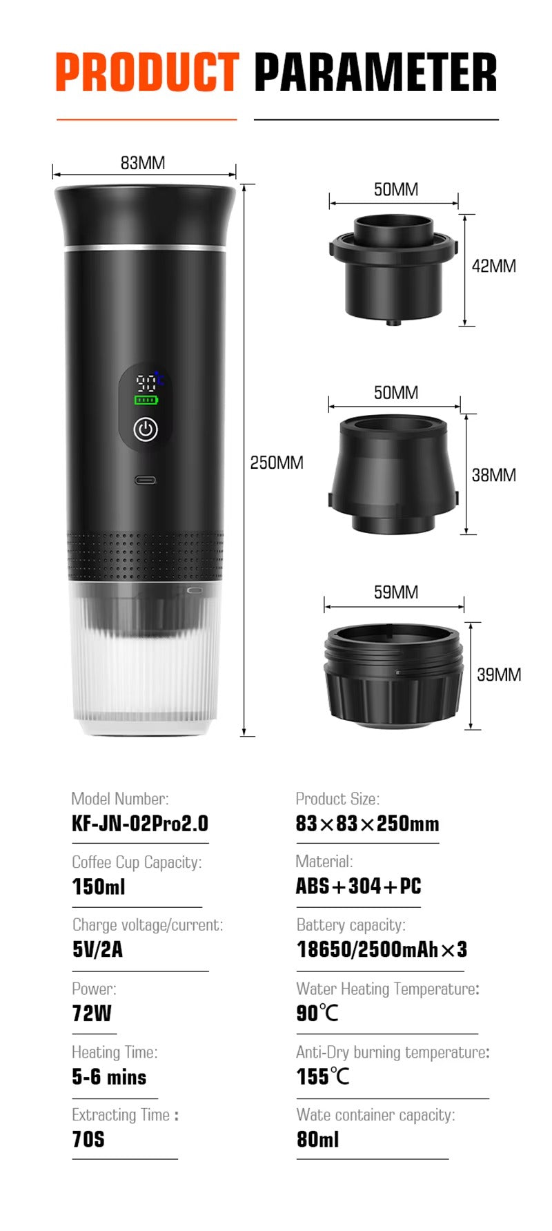Wireless Electric Portable Espresso Coffee Machine for Car & Home Camping Coffee Maker 3-in-1 Capsule Powder Travel Coffee Maker Alphinea Store