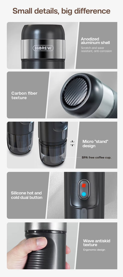 Portable Coffee Machine for Car & Home,DC12V Expresso Coffee Maker Fit Nexpresso Dolce Pod Capsule Coffee Powder H4A Alphinea Store