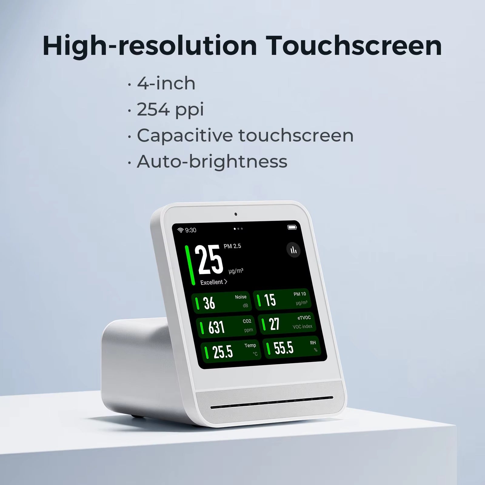 Air Monitor Gen 2, 7in1 Indoor Air Quality Meter Detects PM2.5,CO2,PM10,eTOVC,Noise,Temperature and Humidity,with Alarm Alphinea Store
