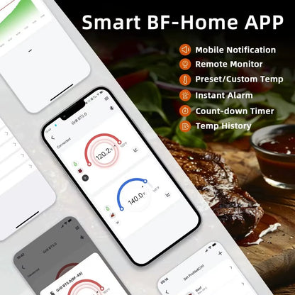 Bluetooth Meat Thermometer Digital BBQ Kitchen Thermometer Support 6 Probe for Smoker Cooking Grill Oven Candy Alphinea Store