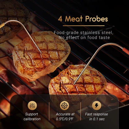 INKBIRD WiFi Bluetooth BBQ Thermometer with 4 Probes APP Remote Controlled Household Kitchen Meat Thermometer Alphinea Store