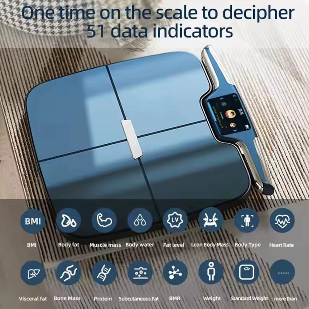 Smart Scale for Body Weight, 8-Electrode Body Composition Scale with BMI, Body Fat, Muscle Mass, Rechargeable Body Fat Scale Alphinea Store
