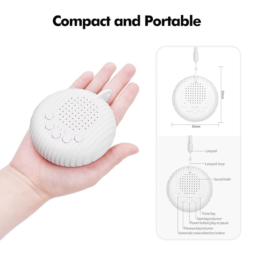 White Noise Sound Machine Portable Baby Sleep Machine 10 Soothing Sounds Volume Adjustable Built-in Rechargeable Battery USB Alphinea Store