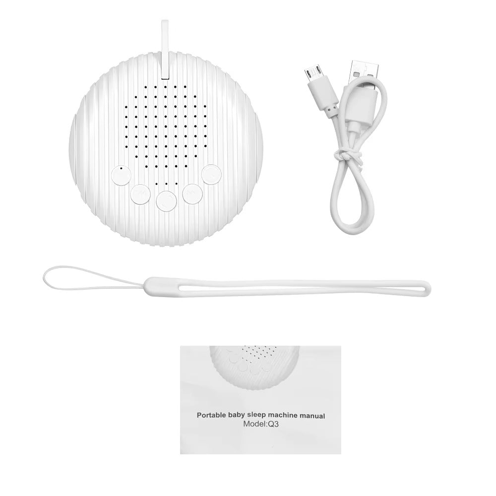 White Noise Sound Machine Portable Baby Sleep Machine 10 Soothing Sounds Volume Adjustable Built-in Rechargeable Battery USB Alphinea Store