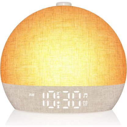 Wake Up Light Sunrise Alarm Clock Timer 30 White Noise Sound Machine Dimmable RGB Night Lights Sleep Aid Snooze Ideal for Gift Alphinea Store