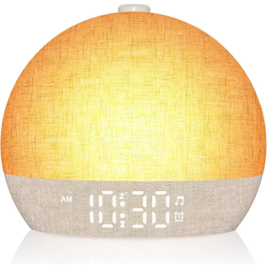 Wake Up Light Sunrise Alarm Clock Timer 30 White Noise Sound Machine Dimmable RGB Night Lights Sleep Aid Snooze Ideal for Gift Alphinea Store