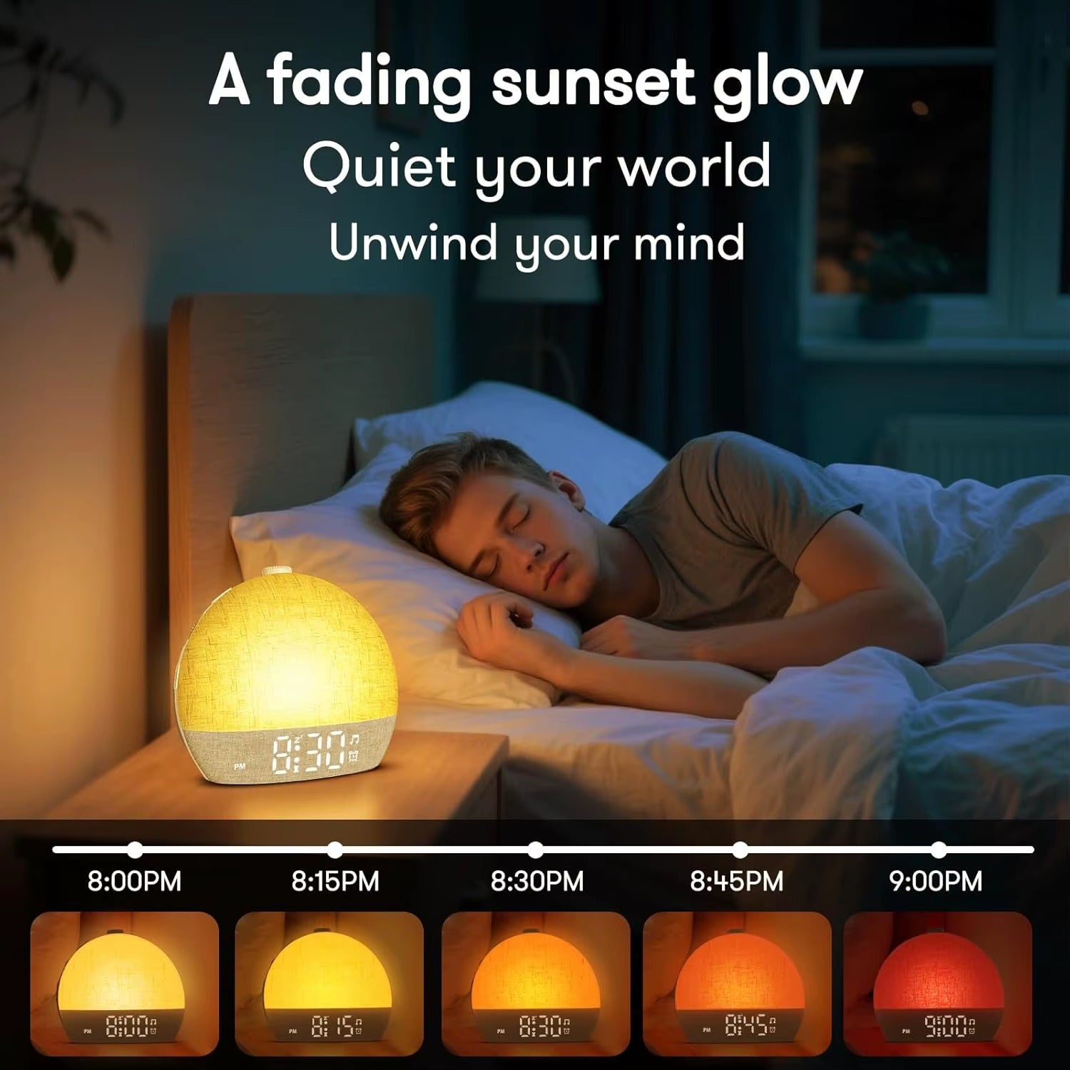 Wake Up Light Sunrise Alarm Clock Timer 30 White Noise Sound Machine Dimmable RGB Night Lights Sleep Aid Snooze Ideal for Gift Alphinea Store