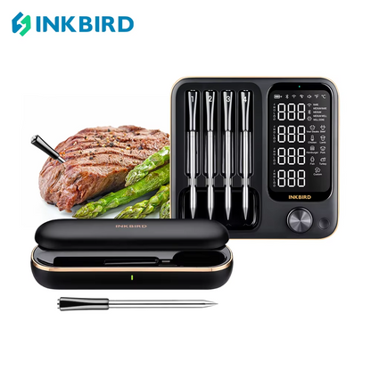 Truly Wireless Meat Thermometer 2 Types Waterproof Digital Food Thermometer for Turkey Beef Rotisserie Grill Oven BBQ Alphinea Store