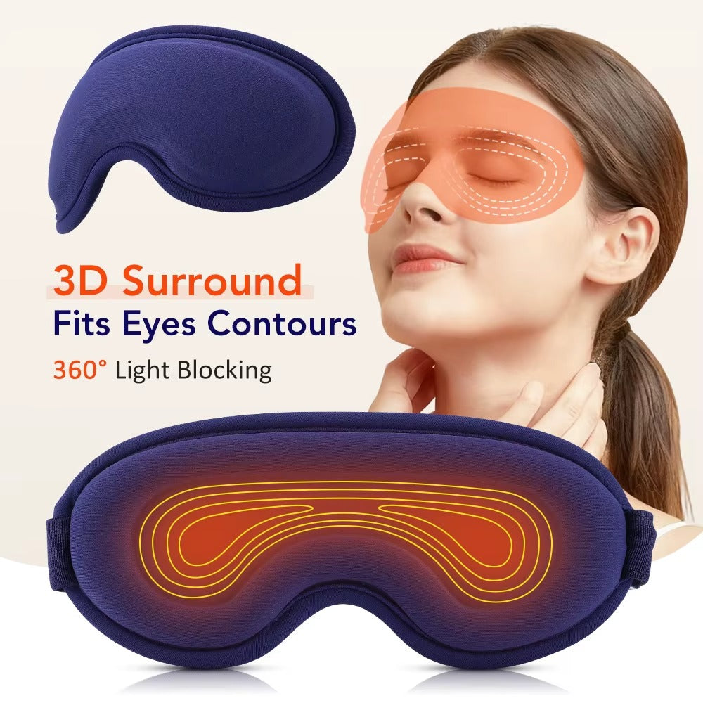 Heated Eye Masks For Dry Eyes 3D Rechargeable Adjustable Heat Massage Eyemask Relieve Eye Strain Office Home Sleeping Eyeshade Alphinea Store