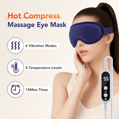 Heated Eye Masks For Dry Eyes 3D Rechargeable Adjustable Heat Massage Eyemask Relieve Eye Strain Office Home Sleeping Eyeshade Alphinea Store