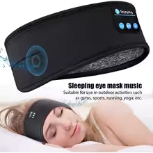 Bluetooth Earphones Sports Sleeping Headband Elastic Wireless Headphones Music Eye Mask Wireless Bluetooth Headset Headband Alphinea Store