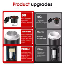 Wireless Electric Portable Espresso Coffee Machine for Car & Home Camping Coffee Maker 3-in-1 Capsule Powder Travel Coffee Maker Alphinea Store