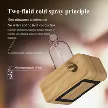 Rechargeable Essential Oil Diffuser Waterless Nebulizing Diffuser Electric Smell for Home Office Wood and Glass Aroma Diffuser Alphinea Store