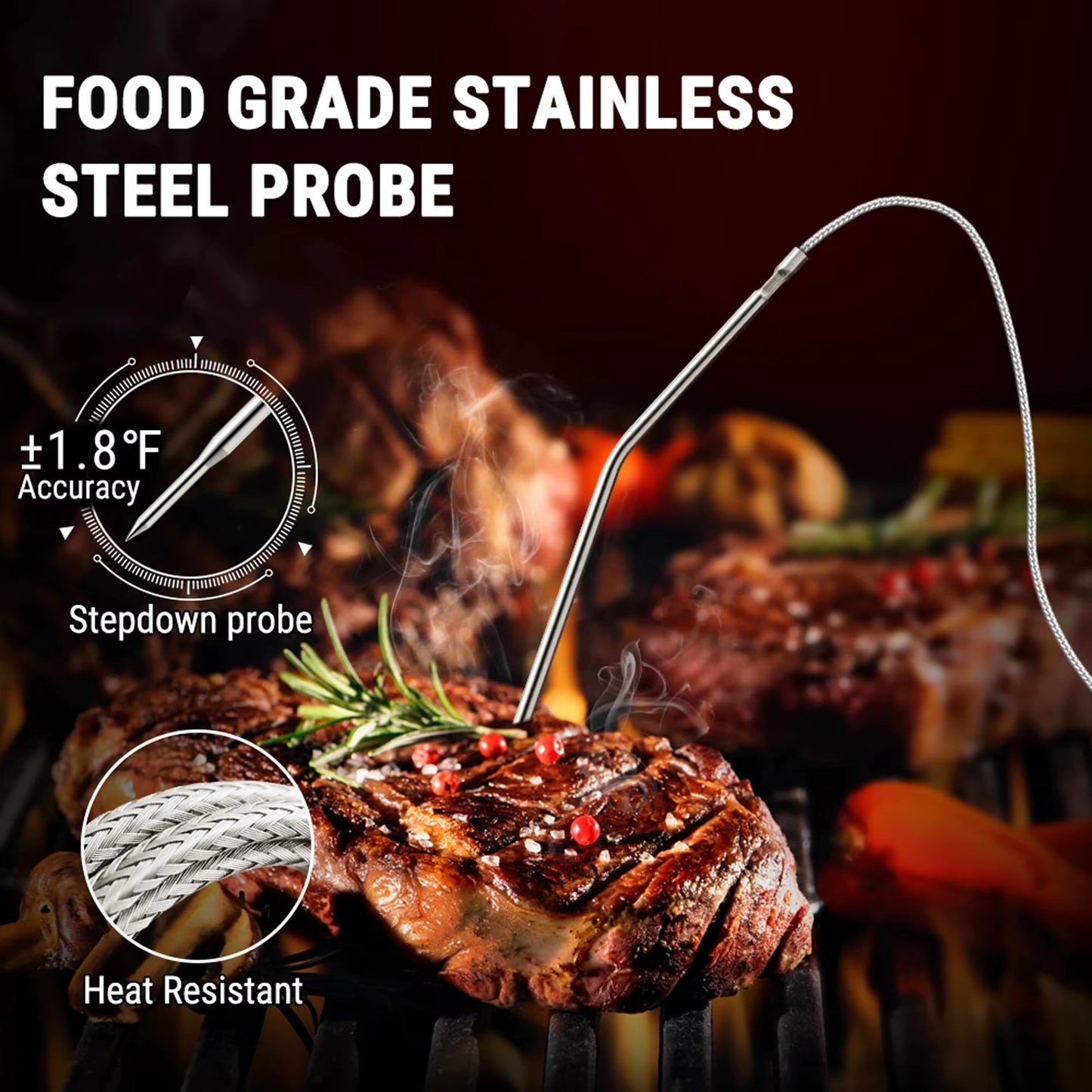 ThermoPro TP06B Digital Kitchen Food Thermometer Single Probe with Timer/Temperature Alarm for Smoker BBQ Meat Cooking Alphinea Store