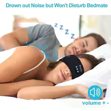 Bluetooth Earphones Sports Sleeping Headband Elastic Wireless Headphones Music Eye Mask Wireless Bluetooth Headset Headband Alphinea Store