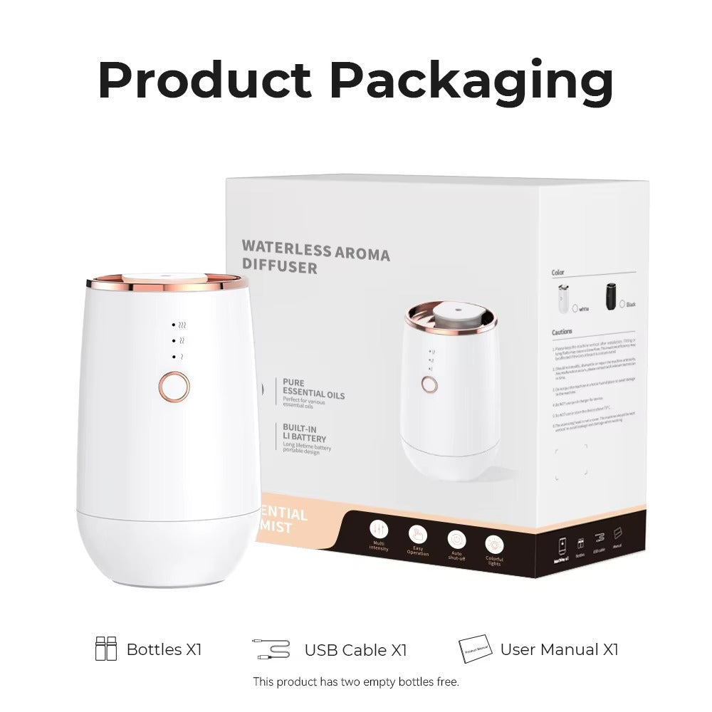 Mini Waterless Essential Oils Diffuser Car Fragrance Aromatherapy Diffuser Higher Atomizing Efficienc Home Air Freshener Alphinea Store