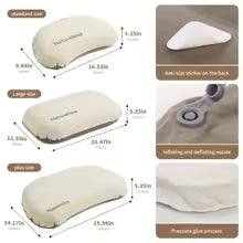 Feather Bone 2-in-1 Foam Inflatable Pillow Waterproof Oilproof Stainproof Adjustable Soft Breathable Camp Travel Nap Alphinea Store
