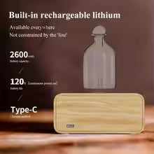 Rechargeable Essential Oil Diffuser Waterless Nebulizing Diffuser Electric Smell for Home Office Wood and Glass Aroma Diffuser Alphinea Store