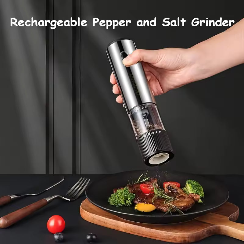 Electric Salt and Pepper Grinder Automatic Rechargeable Pepper Mill Shakers Adjustable Coarseness Kitchen Appliances Alphinea Store