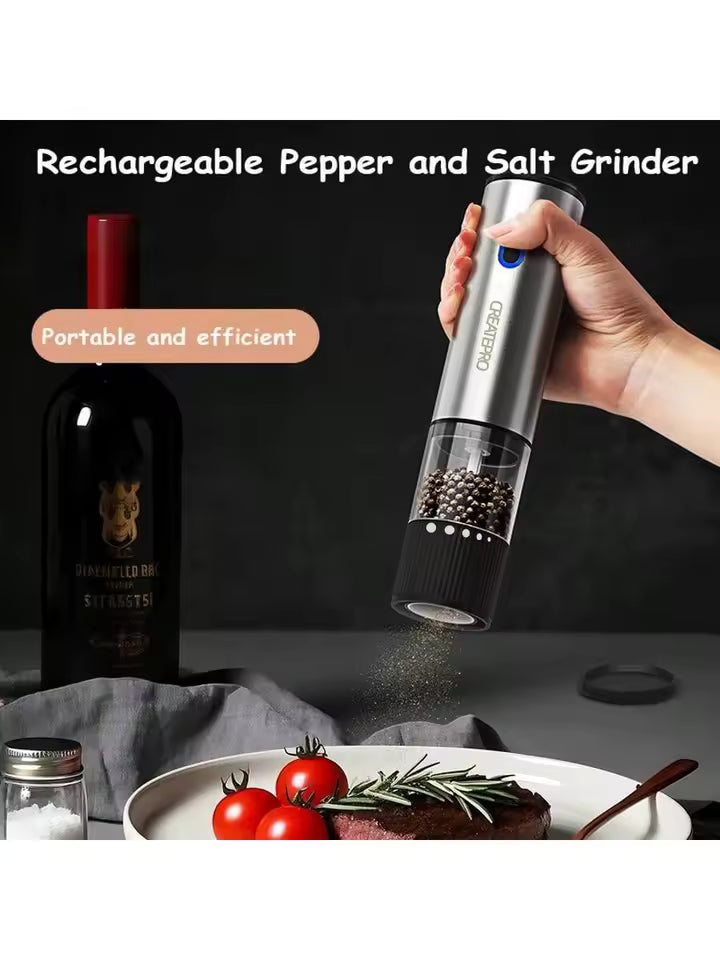 Electric Salt and Pepper Grinder Automatic Rechargeable Pepper Mill Shakers Adjustable Coarseness Kitchen Appliances Alphinea Store