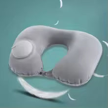 U-Shaped Inflatable Travel Pillow Portable Air Neck Support Cushion Comfortable Sleeping Press to inflate pillow neck pillow Alphinea Store