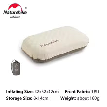 Feather Bone 2-in-1 Foam Inflatable Pillow Waterproof Oilproof Stainproof Adjustable Soft Breathable Camp Travel Nap Alphinea Store