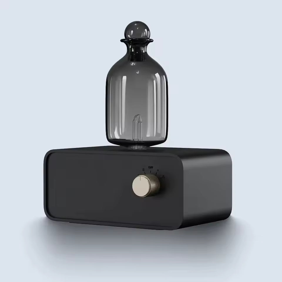 Rechargeable Essential Oil Diffuser Waterless Nebulizing Diffuser Electric Smell for Home Office Wood and Glass Aroma Diffuser Alphinea Store
