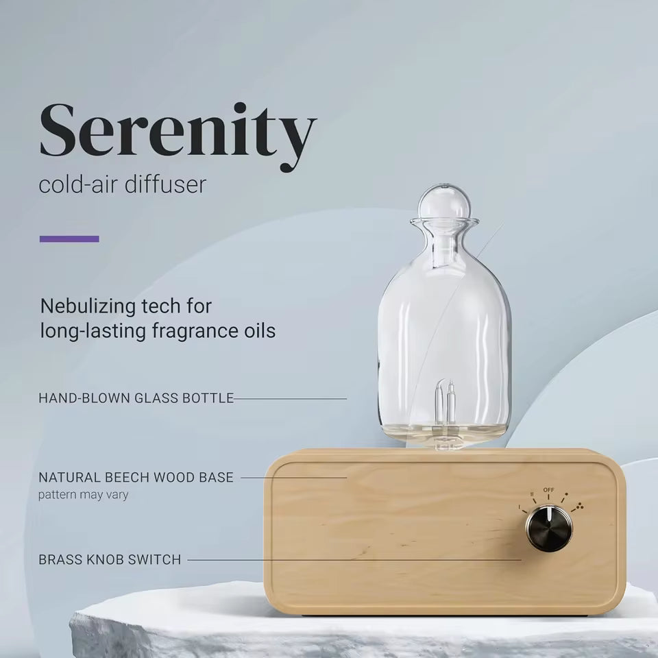 Rechargeable Essential Oil Diffuser Waterless Nebulizing Diffuser Electric Smell for Home Office Wood and Glass Aroma Diffuser Alphinea Store